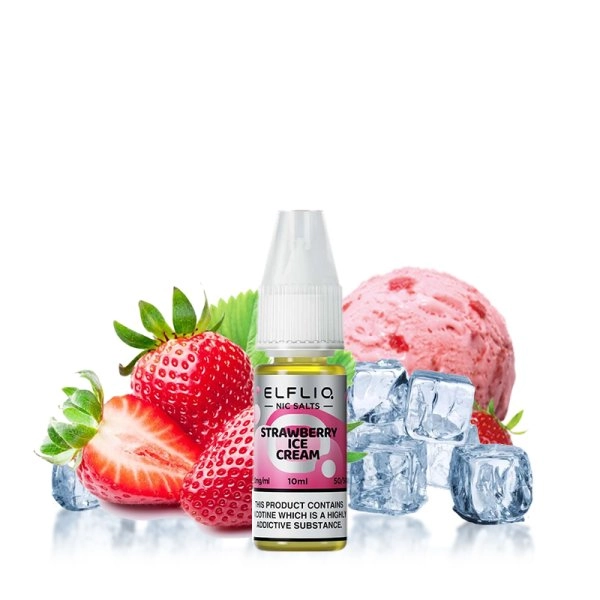 Elfliq by Elf Bar - Strawberry Ice Cream (Strawberry Snow) Nic Salt 10ml 20mg