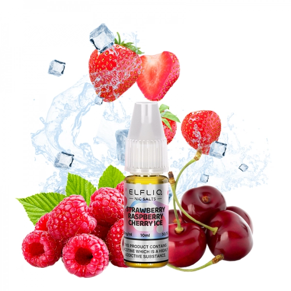 Elfliq by Elf Bar - Strawberry Raspberry Cherry Ice Nic Salt 10ml 20mg